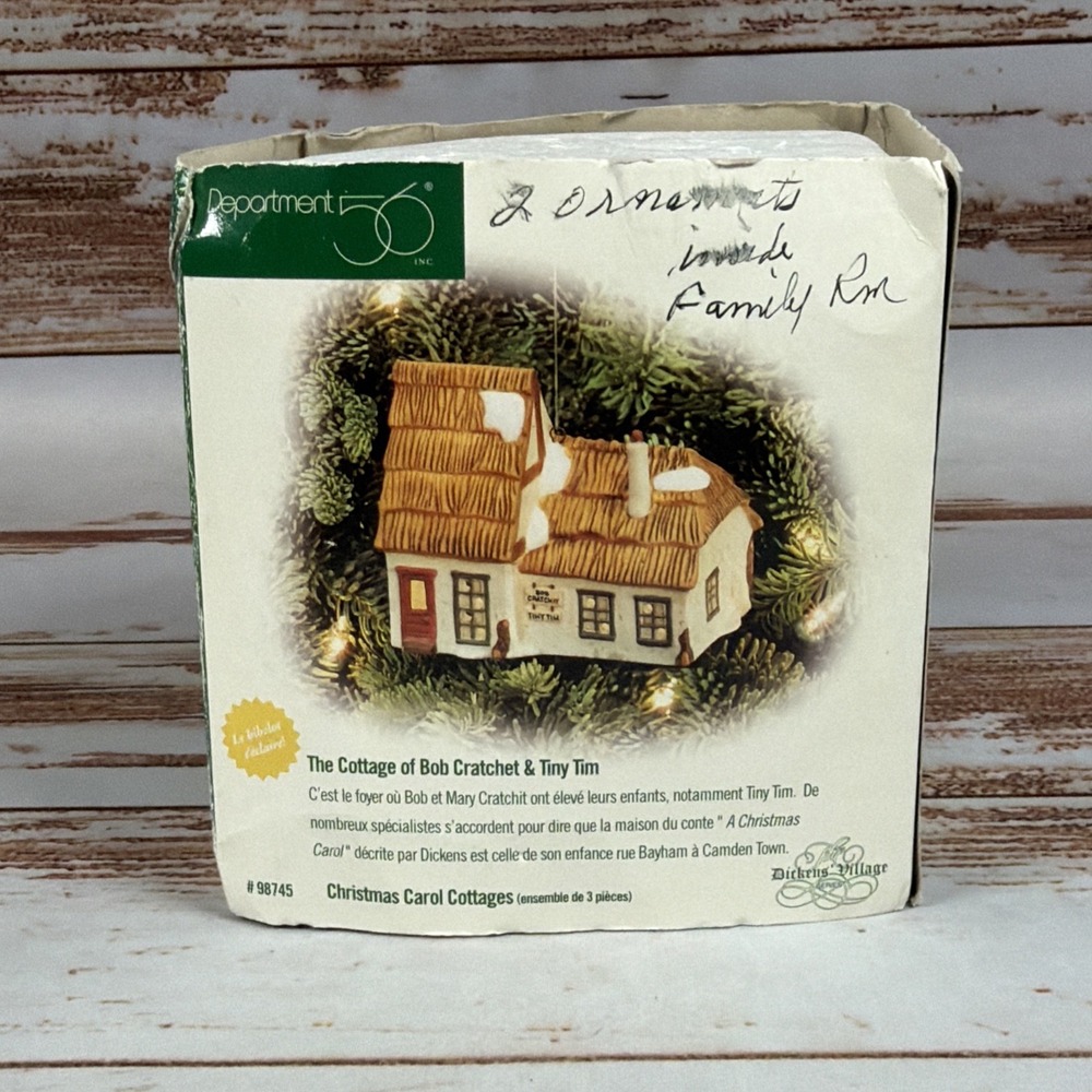 Dept 56 Dickens Village Bob Cratchit & Tiny Tim Cottage Lighted House 6500-5